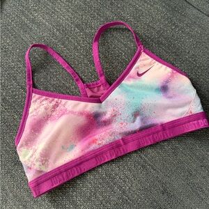 Nike Performance Pro splatter-print sports bra Size S